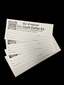 VZ Coffee Gift Certificate